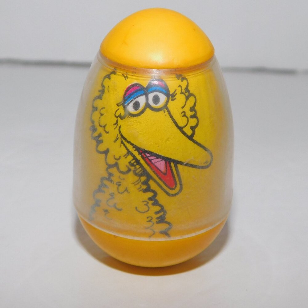 VTG 1982 Hasbro Sesame Street Big Bird Weeble Wobble Yellow